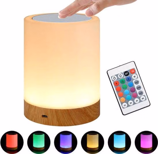 Lampada da camera da letto a LED con design in legno, telecomandabile, RGB-colorisonno sonno sonno sonno sonno sonno sonno sonno sonno sonno sonno