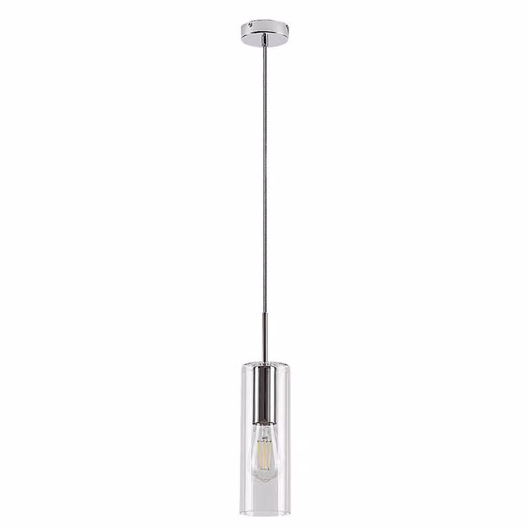 Rabalux 72048 Lampada a sospensione 1 spot Esta, E27, argento, rotonda, moderna, ø90mm