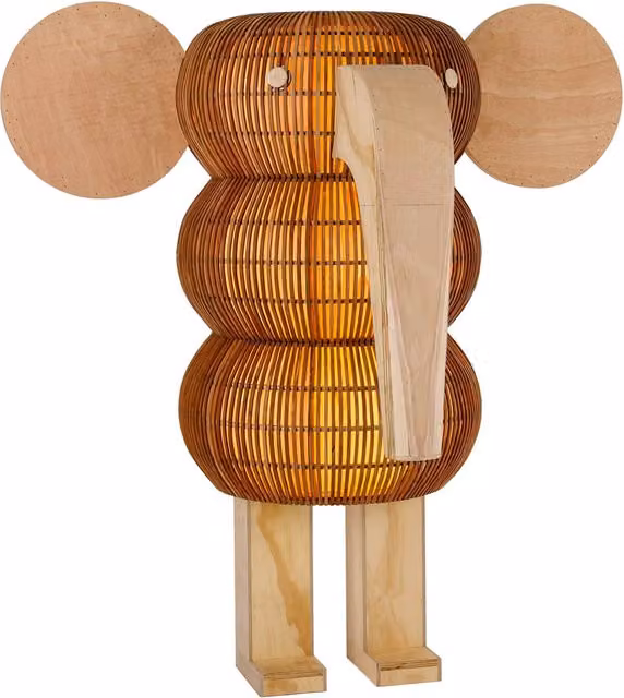 Lampada da terra LZF Smelly Fant in legno marrone con tecnologia LED