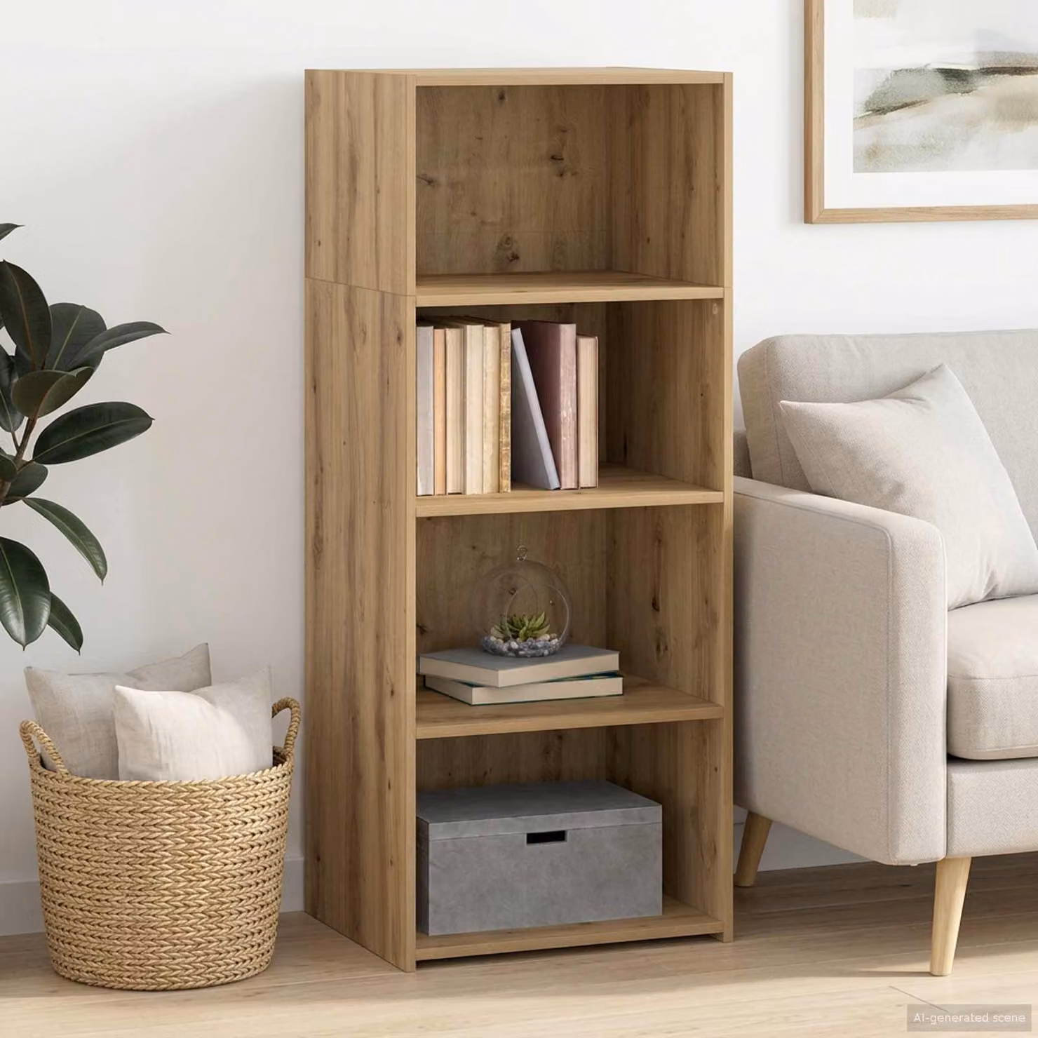 Credenza moderna vidaXL in rovere marrone con ripiani interni L: 50 cm, P: 41 cm, H: 124 cm