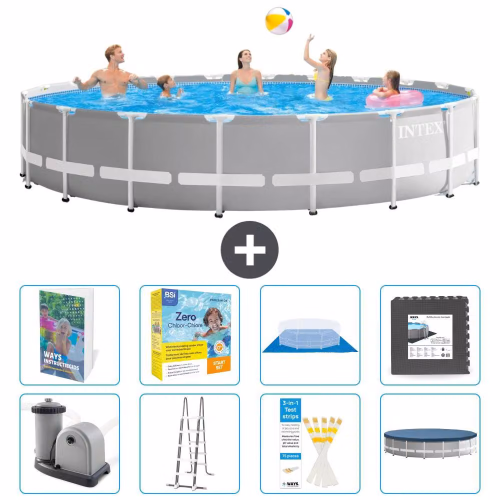 Struttura per piscina a forma di prisma - 610x132 cm - composta da 7 elementi - modello S607