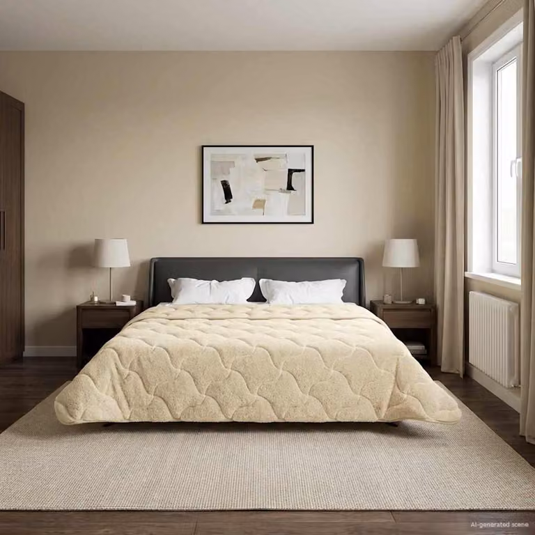 Piumone Completo Annuale Trapuntato vidaXL in Microfibra Reversibile e Traspirante, Beige, L 220 x P 260 cm