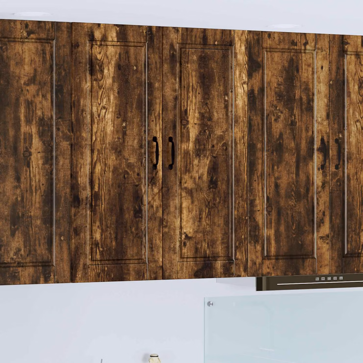 Armadietto a muro vidaXL PORTO in rovere fumé marrone con ante a battente e ripiani interni L/P/H: 80 x 31 x 100 cm