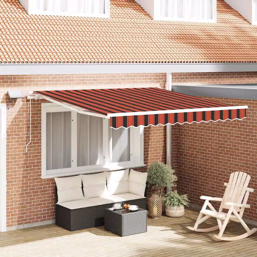 vidaXL Tenda retrattile arancione e marrone 300 x 250 cm