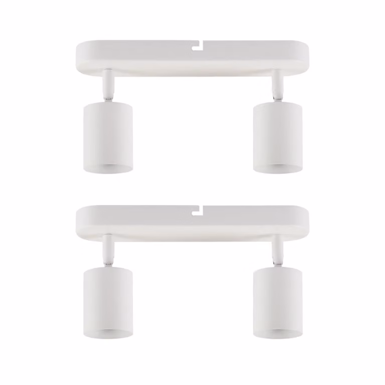 ZMH LED plafoniera bianca 2 fiamme 2 faretti da soffitto moderno GU10 faretto da soffitto in metallo orientabile 330° per soggiorno camera da letto corridoio
