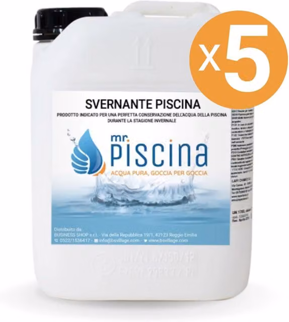 Trattamento invernale svernante per piscina Mrpiscina con prevenzione alghe, confezione da 5 unità