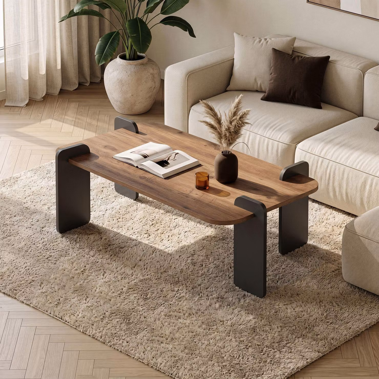 Skye Decor, Tavolino modulare di alta qualità (3 pezzi) - Rovere Saphir, 100% melaminico | 12345