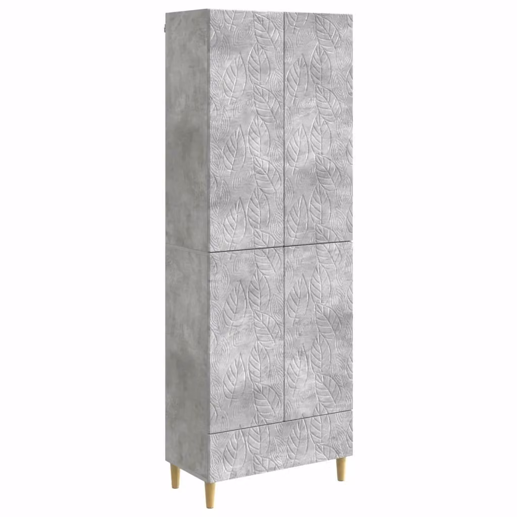 Set di 2 armadi moderni vidaXL in MDF grigio con illuminazione integrata e ripiani interni per soggiorno o ufficio in casa – 2