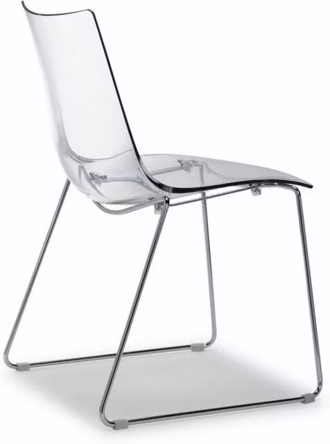 Set da 2 sedie Zebra antishock a slitta policarbonato Made in Italy SCAB DESIGN - Trasparente 100