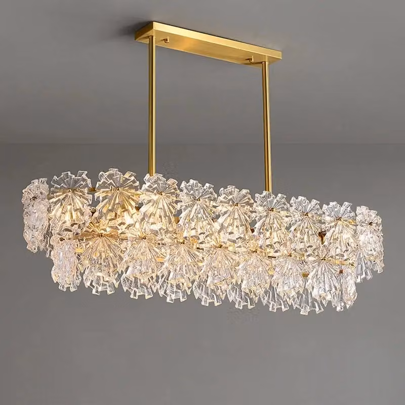 Lampada a sospensione Toolight APP1198-4CP in metallo e cristallo color oro e trasparente – 2