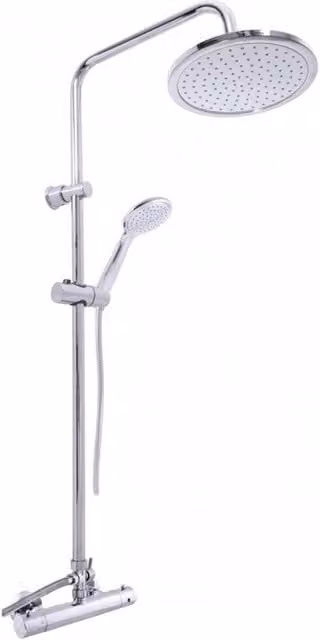 Colonna doccia termostatica a parete in cromo con doccetta H. 109 cm