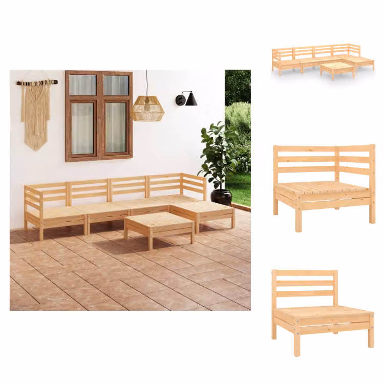 vidaXL Set di 6 pezzi da giardino in pino massiccio - Set di mobili da giardino