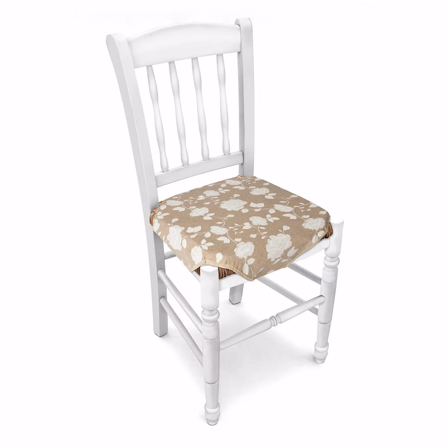 Set di 6 coprisedia VESTIAMO CASA beige con lacci, forma quadrata, 38 x 38 cm