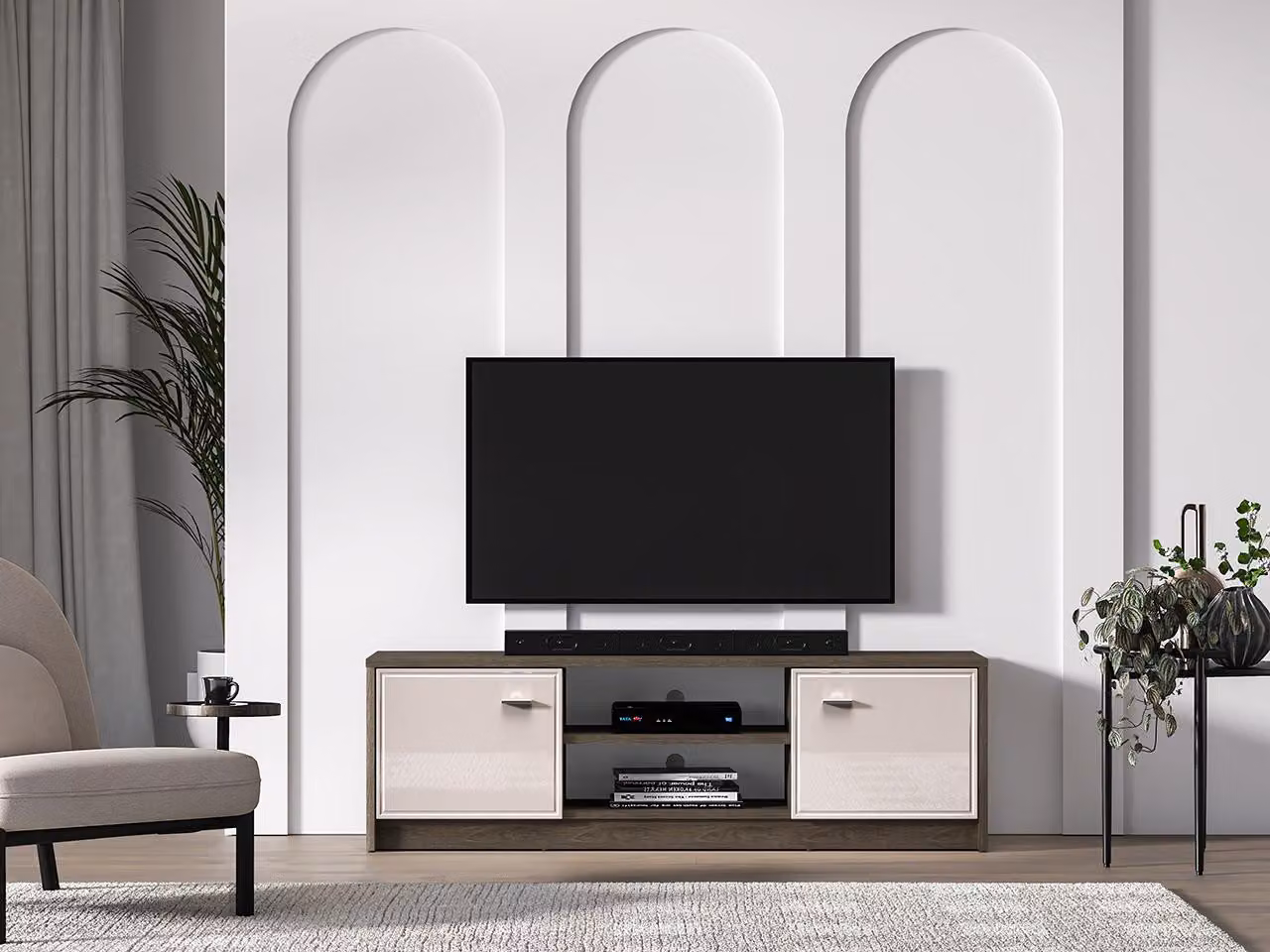 Mobile TV SAFIEH - rovere / cashmere