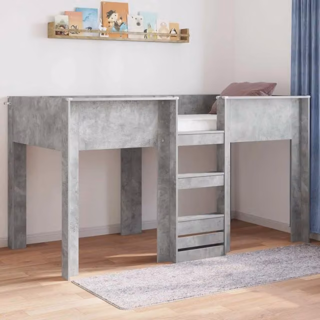 Letto a Castello per Bambini Grigio cemento 100 x 200 cm 3410502