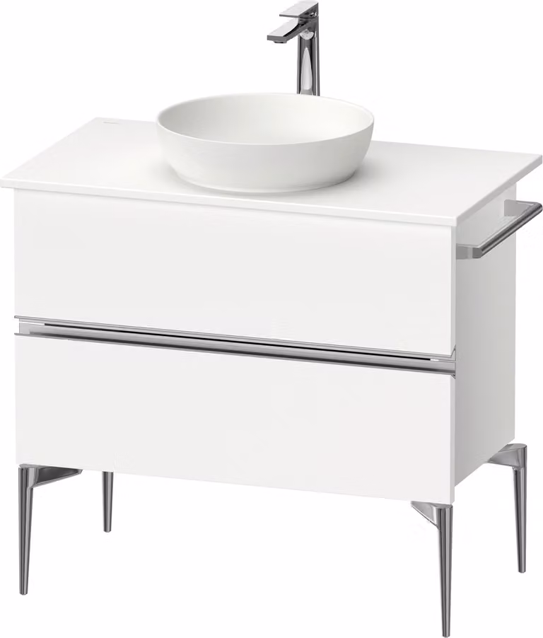 Duravit Sivida Meuble sous-lavabo sur console, 2 tiroirs, poignée profilée chromée, 845x475x548mm, SV4658010180000, SV4658010180000