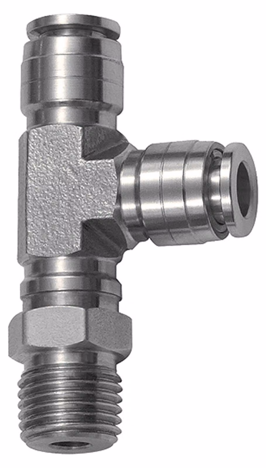 Raccordo a T Riegler push-in, a L, girevole, R 1/4 a., tubo Ø 10, ES