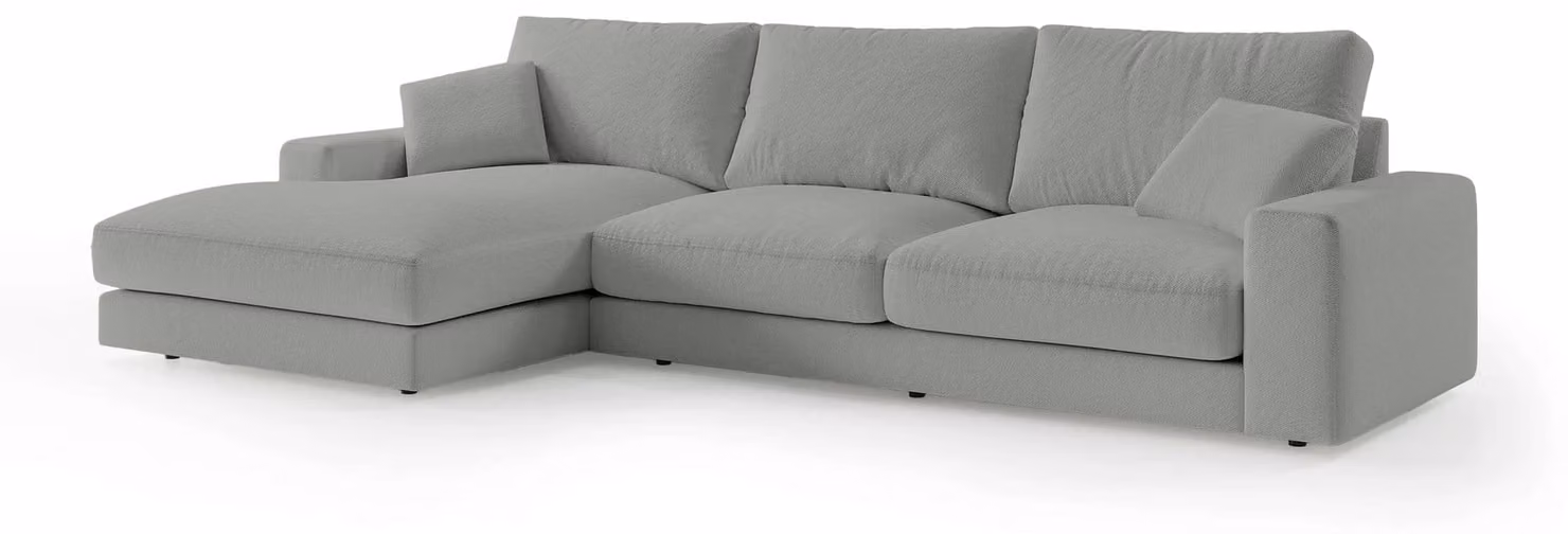 Divano angolare modello Harvesty, colore grigio acciaio