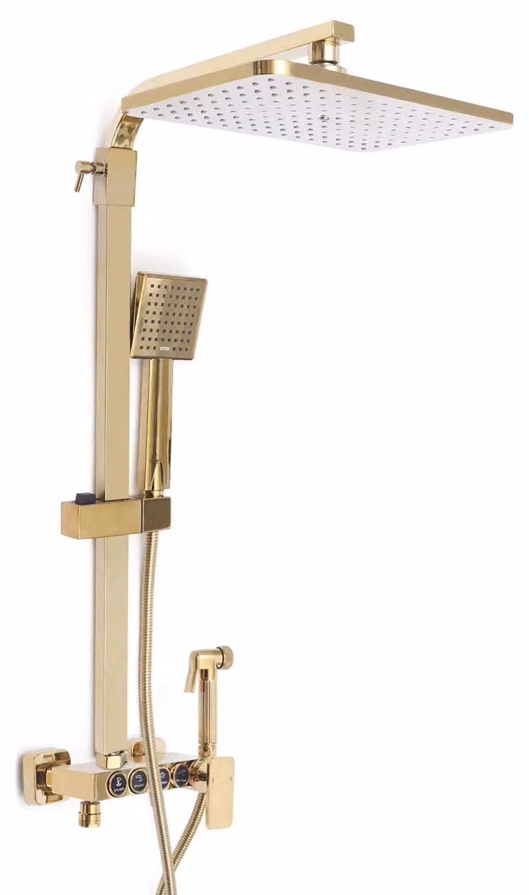 Set doccia da montare a parete - Doccetta manuale - Attacco G1/2 - In acciaio inossidabile - Antiruggine - Rotazione a 360° - Kit doccetta manuale