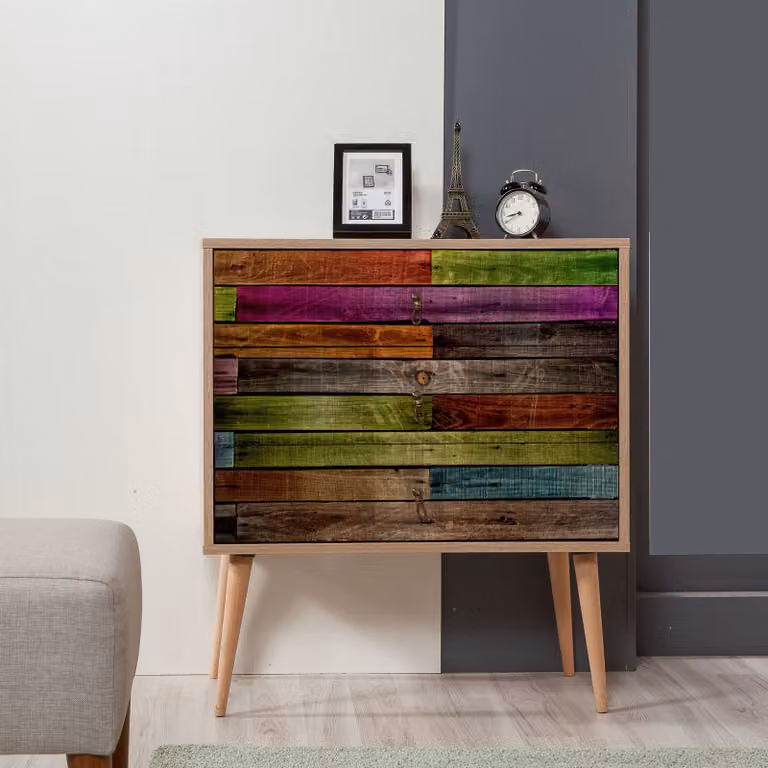 Skye Decor, Trio- Trio ANR, Sonomo, cassettiere, 90x80x40 cm, pannello truciolare rivestito al 100% in melamina