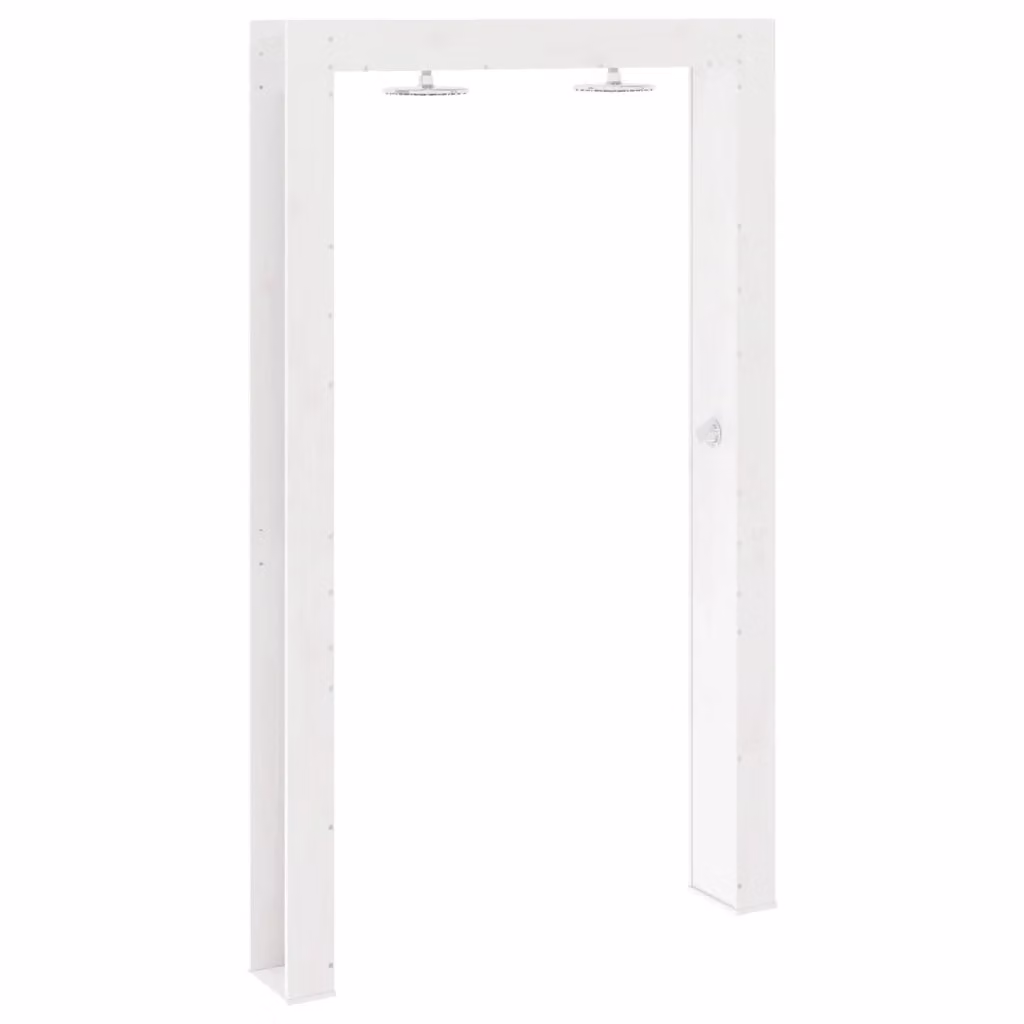 Doccia da esterno vidaXL in legno di pino e acciaio inox, colore bianco, Altezza: 226 cm – 2