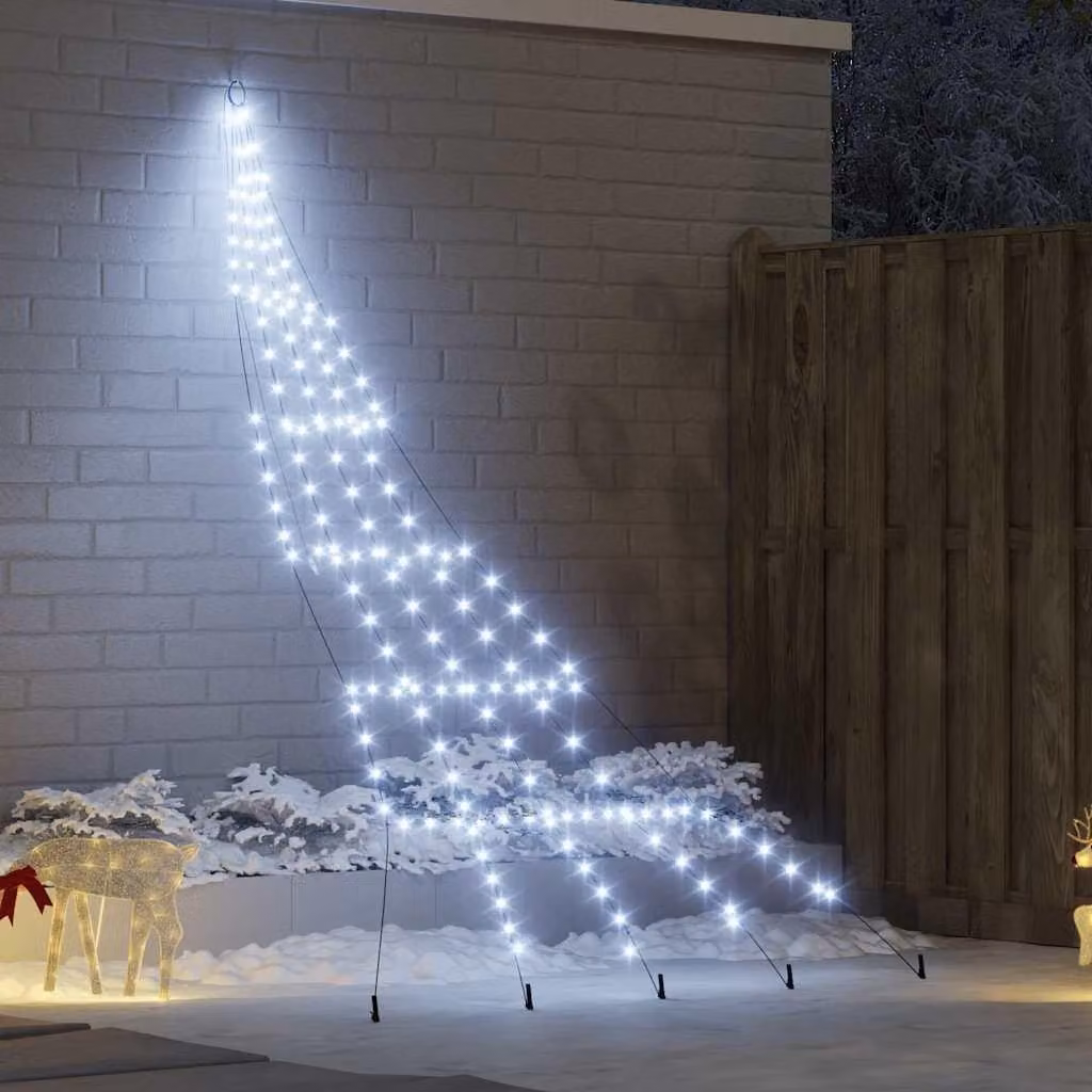 Maison Exclusive - Albero di Natale LED con picchetti da terra Bianco freddo 306 cm Metallo