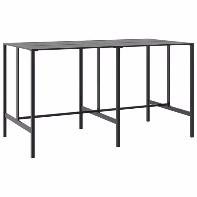 Tavolino da Giardino | Tavolo da Bar Nero 200x100x110 cm Acciaio Verniciato a Polvere