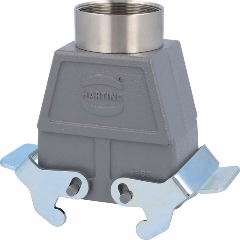 HARTING Han 10B Contenitore tubolare alto, 1xM40 uscita cavo diritta, con 2 staffe trasversali Vite M40 Area di serraggio 19,0 mm -