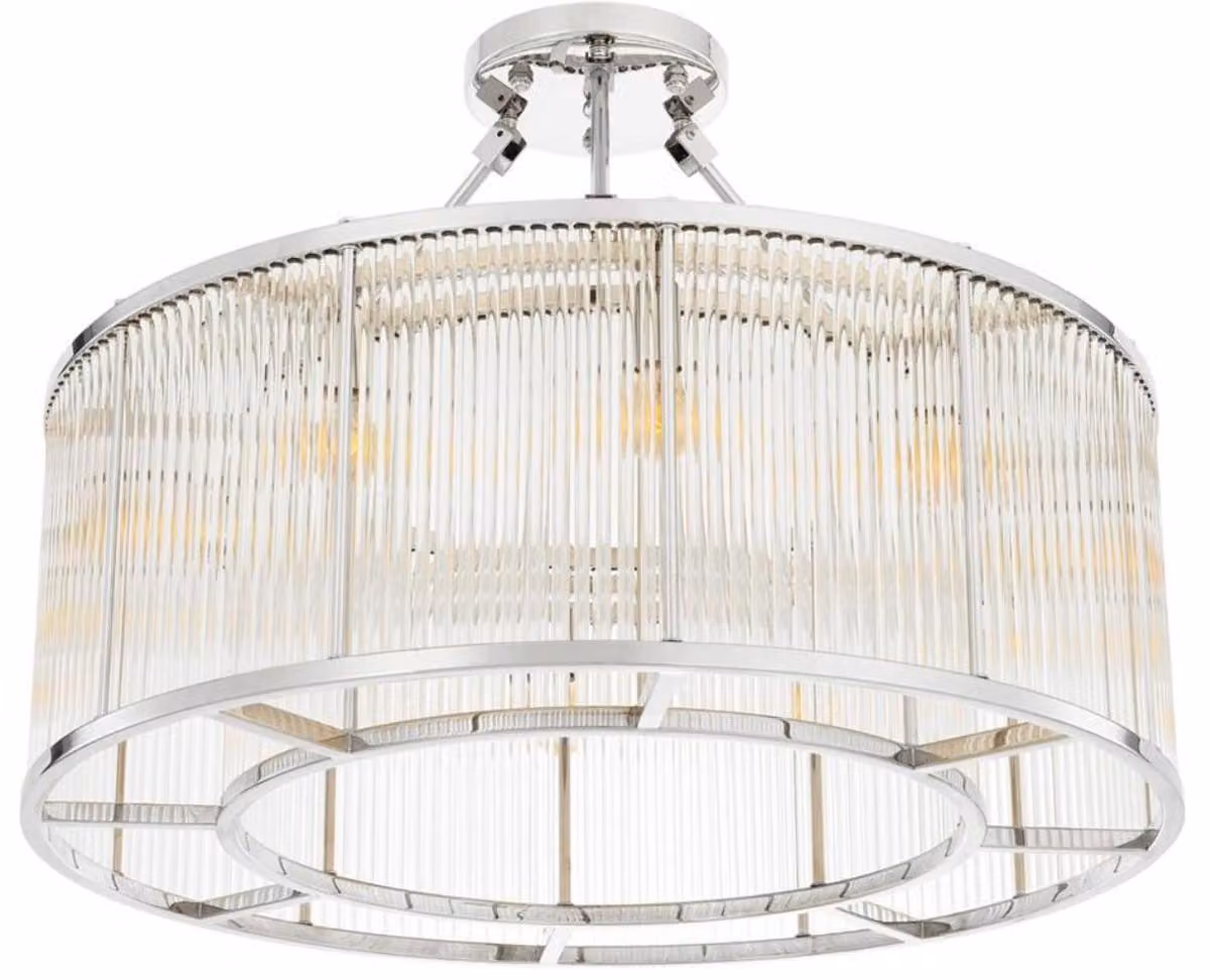 Plafoniera Casa Padrino argento Ø 80 x H. 61 cm - Plafoniera per soggiorno