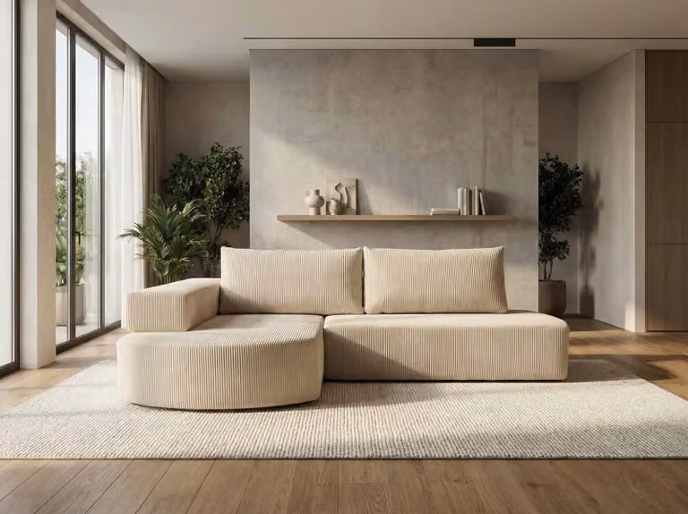 Elegante set di divani ARABELLA - bianco sporco, angolo sinistro