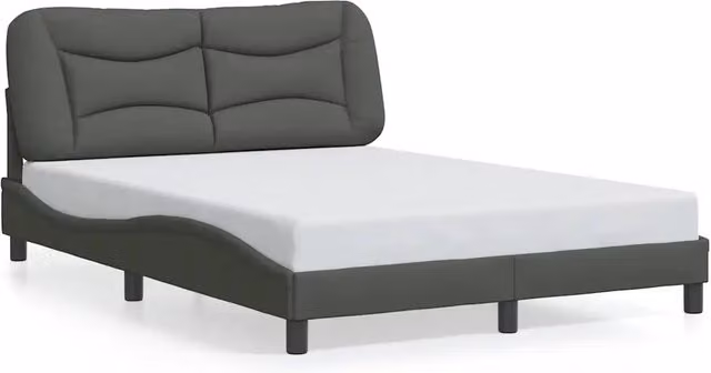 Letto matrimoniale | Letto per adulti | Giroletto senza Materasso Hvar Grigio Scuro 140x200 cm Tessuto
