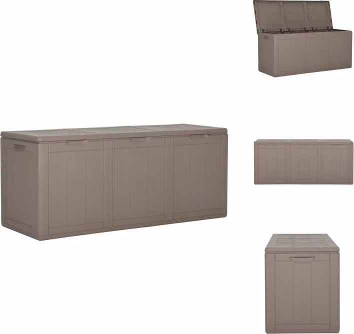 vidaXL Cassetta da giardino 270 L marrone in PP rattan - Cassette da giardino