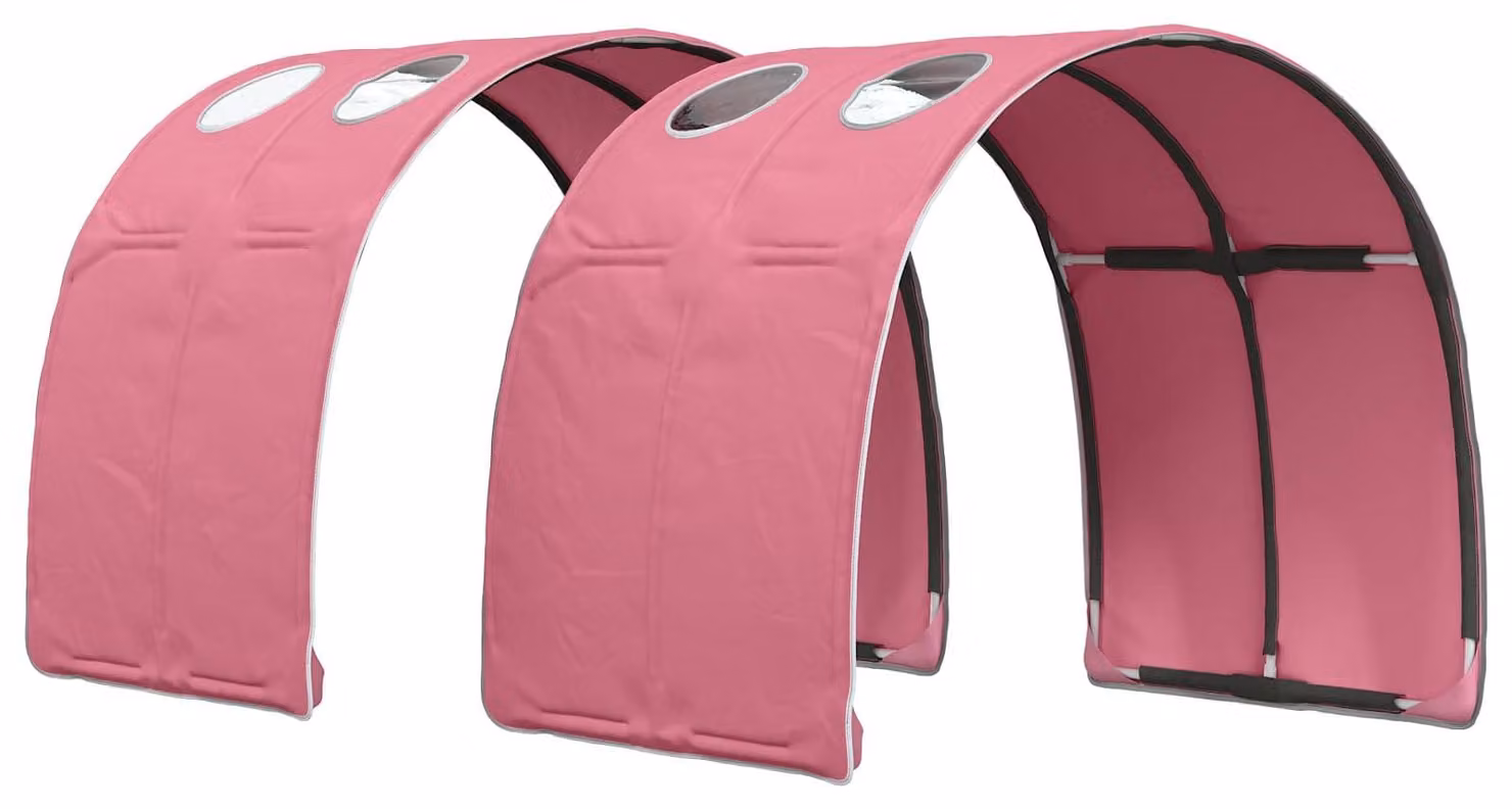 Tunnel per Letto 2 pcs Rosa 211 x 67.5 x 2 cm Poliestere