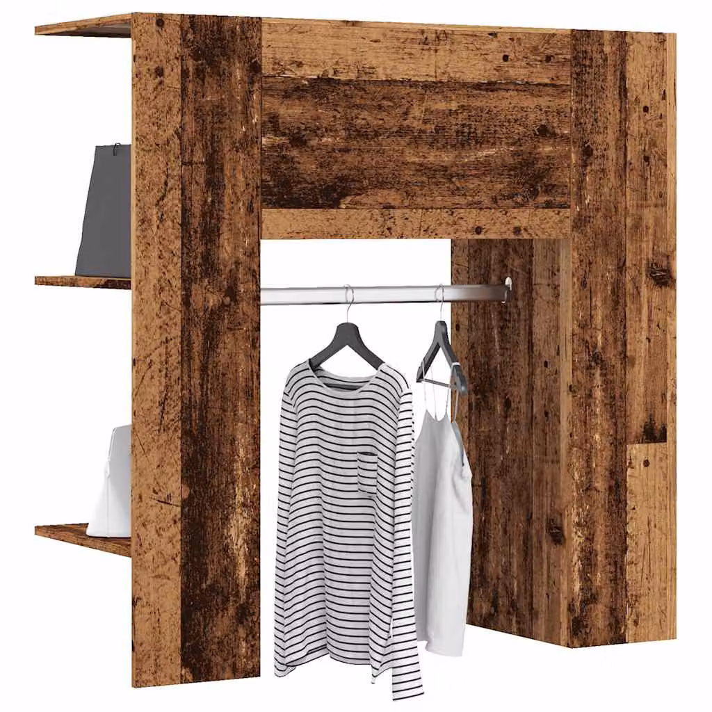 Scaffale da ingresso moderno vidaXL in legno e MDF, colore marrone e beige, L: 97,5 cm, P: 37 cm, H: 99 cm
