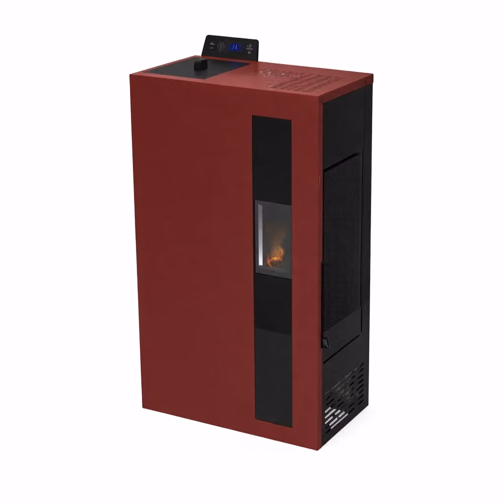 Stufa a pellet slim Capaldo Bronte 5 colore bordeaux in ceramica e metallo – 2