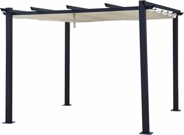 Pergola autoportante 3 × 3m CASSIS beige - struttura in alluminio