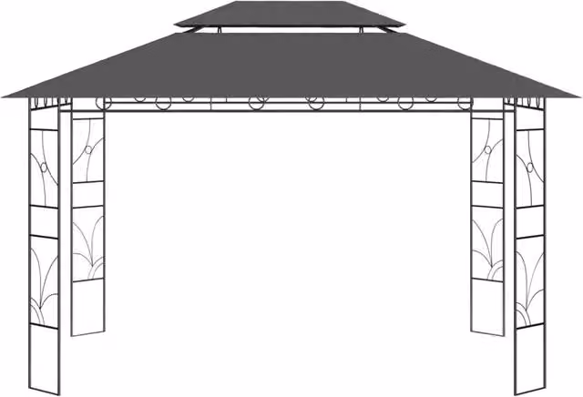 Gazebo | Pergolato 4x3x2,7 m Antracite 160 g/m2