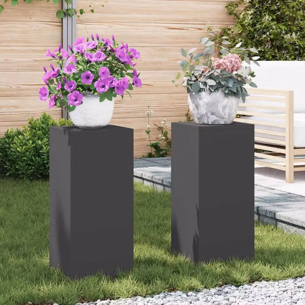 vidaXL Supporto per piante 2 pz Nero 24 x 24 x 55 cm