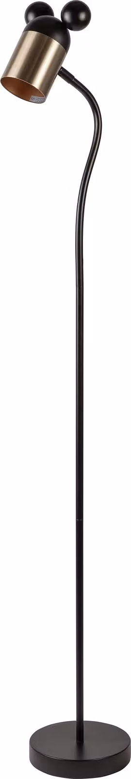 GTV - Lampada da terra MAUS - max. 250 V, 50/60 Hz, 1*E27, max. 25 W, IP20, ? 8 cm, nero/oro - Lampada da terra Lampade da terra Camera dei bambini
