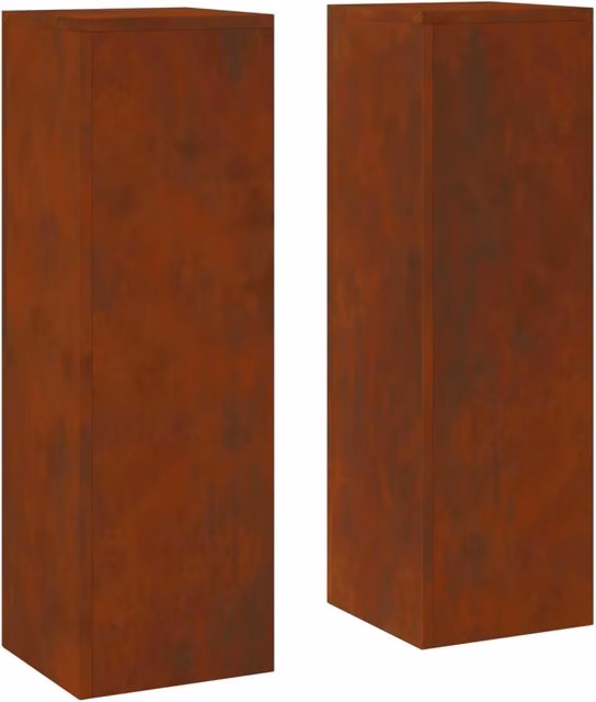 Supporto per piante in metallo color marrone, set di 2 pezzi, H x L x P: 75 x 24 x 24 cm