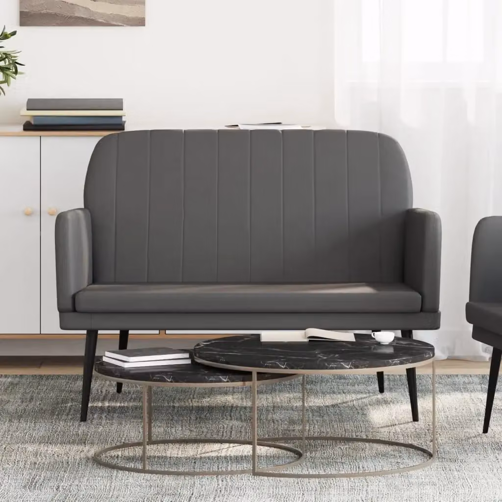 Panca moderna in similpelle grigia con braccioli DESIGN IN L: 107 cm, P: 80 cm, H: 81 cm CFW6417401 – 2
