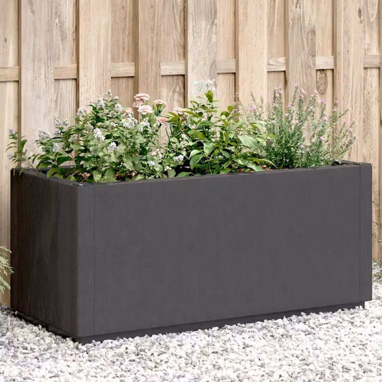 Fioriera da giardino vidaXL in plastica antracite L: 80 cm, P: 36 cm, H: 35 cm