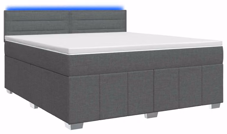 Letto a molle con materasso grigio scuro 140 x 200 cm in tessuto
