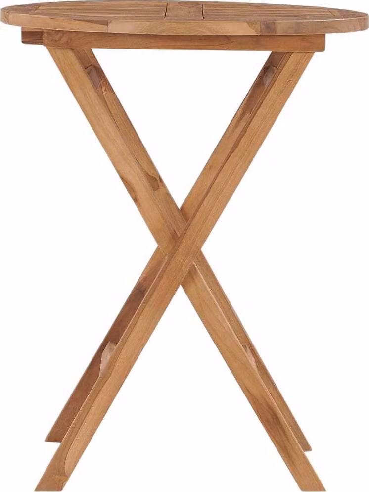 Tavolo da Giardino Pieghevole 60 cm in Legno Massello di Teak