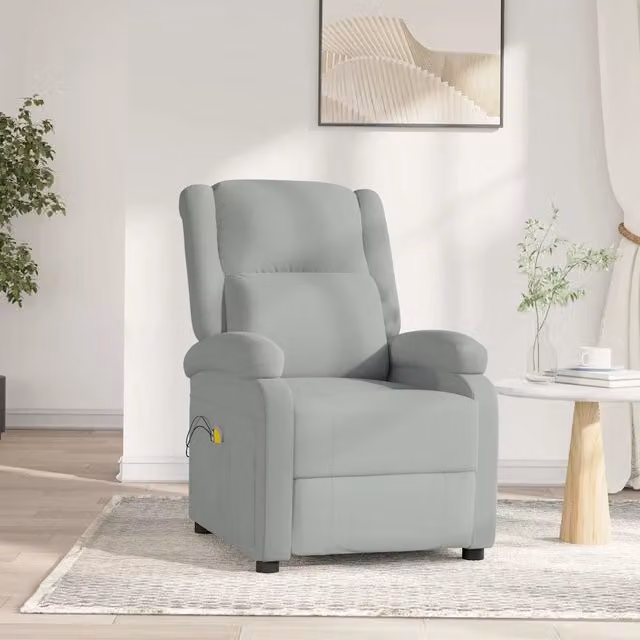 Divano Sedia-Poltrona Massaggiante Elettrica Grigio Chiaro in Velluto