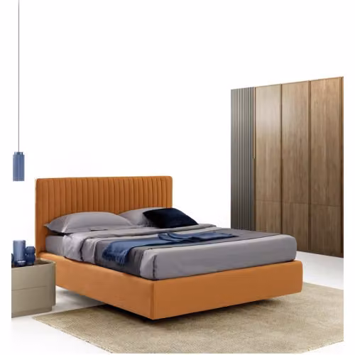 Letto matrimoniale imbottito con testata trapuntata Martin