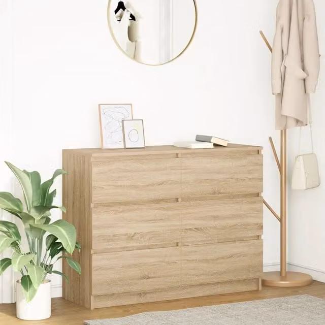 Credenza-Buffet-Armadio da cucina Rovere Sonoma 100x35x76 cm in Legno Multistrato 826499