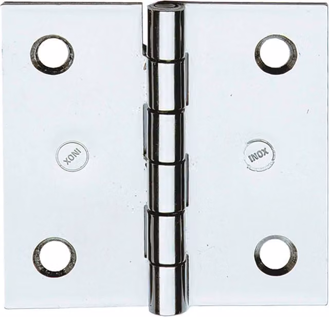Set di 24 cerniere a libro Aldeghi Luigi in acciaio inox color argento, Art. 850IN, dimensioni 80 x 50 mm