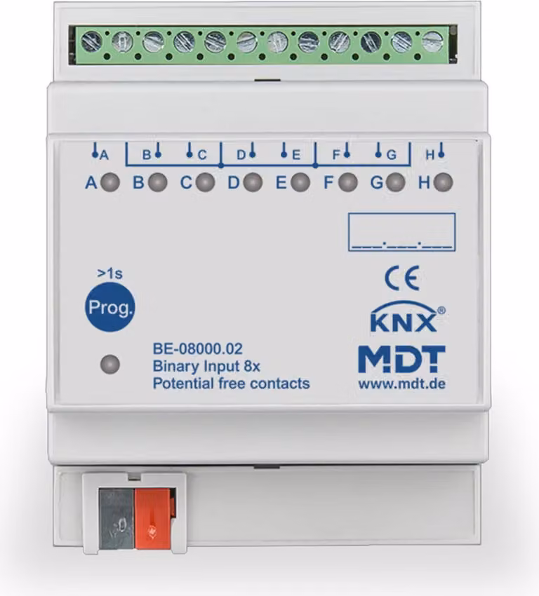 MDT KNX Ingresso binario 8 vie senza potenziale REG, 1 pz.