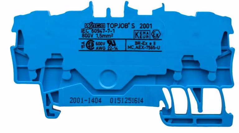 Morsetto passante a 4 conduttori, TS 35 - Morsettiera di alimentazione 4,2 mm 18 A 2001-1404